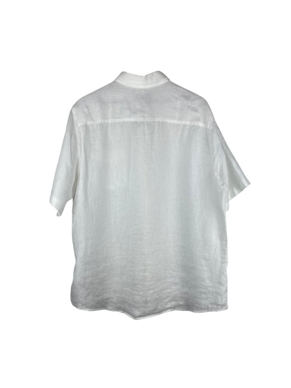 Garnet Hill 100% Linen Short Sleeve Button-Up Shirt Men's Large Resortwear White - Picture 9 of 12
